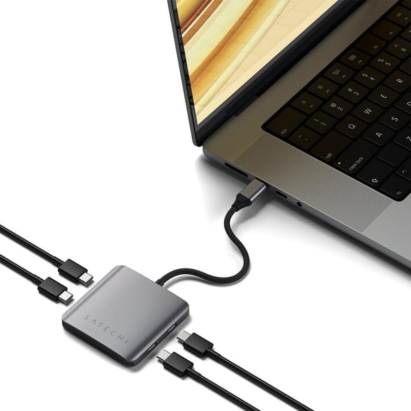 Satechi 4-Port USB-C adapter med PD, stjernediagonal