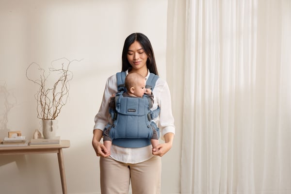 BabyBjörn Harmony Woven Mélange bärsele, blå