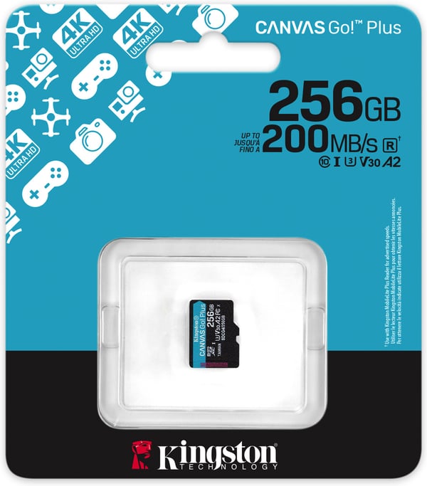 Kingston 256 GB microSDXC Canvas Go! Plus Gen4 minneskort