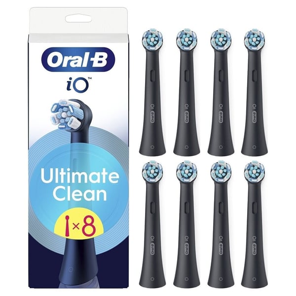 Oral-B iO Ultimate Clean Black reservborstar 8 st, svart