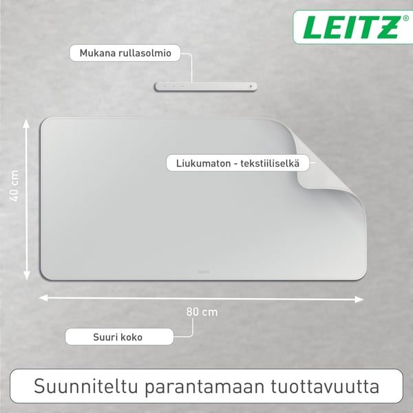 Leitz musmatta, 80 x 40 cm, grå