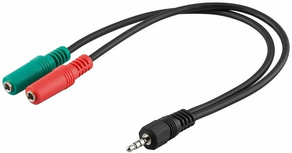 Goobay 4pin 3,5 mm - 2 x 3pin 3,5 mm hovedtelefondeler, 30 cm