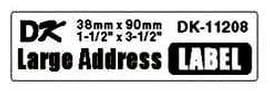 Brother DK-11208 -adressetikett 38 x 90 mm, svart/vit