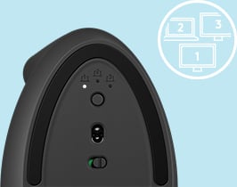 Logitech Lift -mus, sort, venstrehåndet