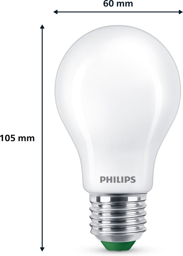 Philips Ultra Effektiv LED-lys, E27, 4000K, 840 lm, opaloverflade