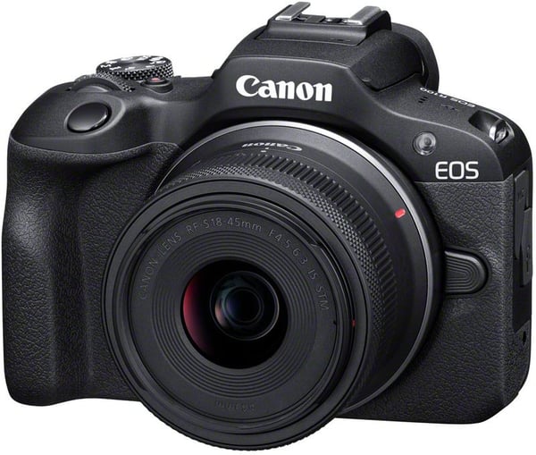Canon EOS R100 -systemkamera + RF-S 18-45 mm IS STM + RF-S 55-210 mm F5-7.1 IS STM -objektiv