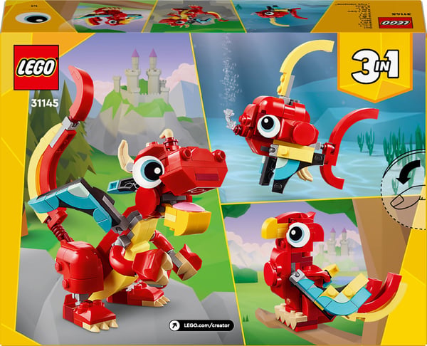 LEGO Creator Röd drake 3-i-1-djurlekset 31145