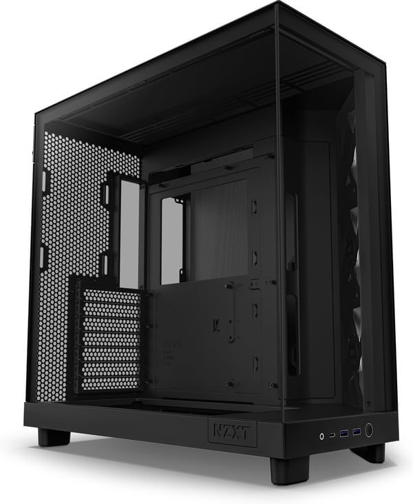 NZXT H6 Flow RGB ATX-kabinet med panoramavindue, sort