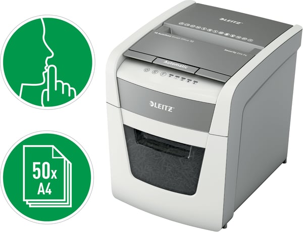 Leitz IQ Autofeed Small Office 50X - automatisk pappersförstörare P4