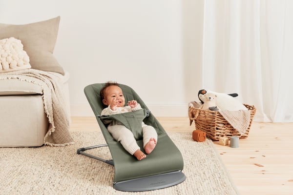 BabyBjörn Bliss Vævet -sæde, mørkegrøn, bladmønstret