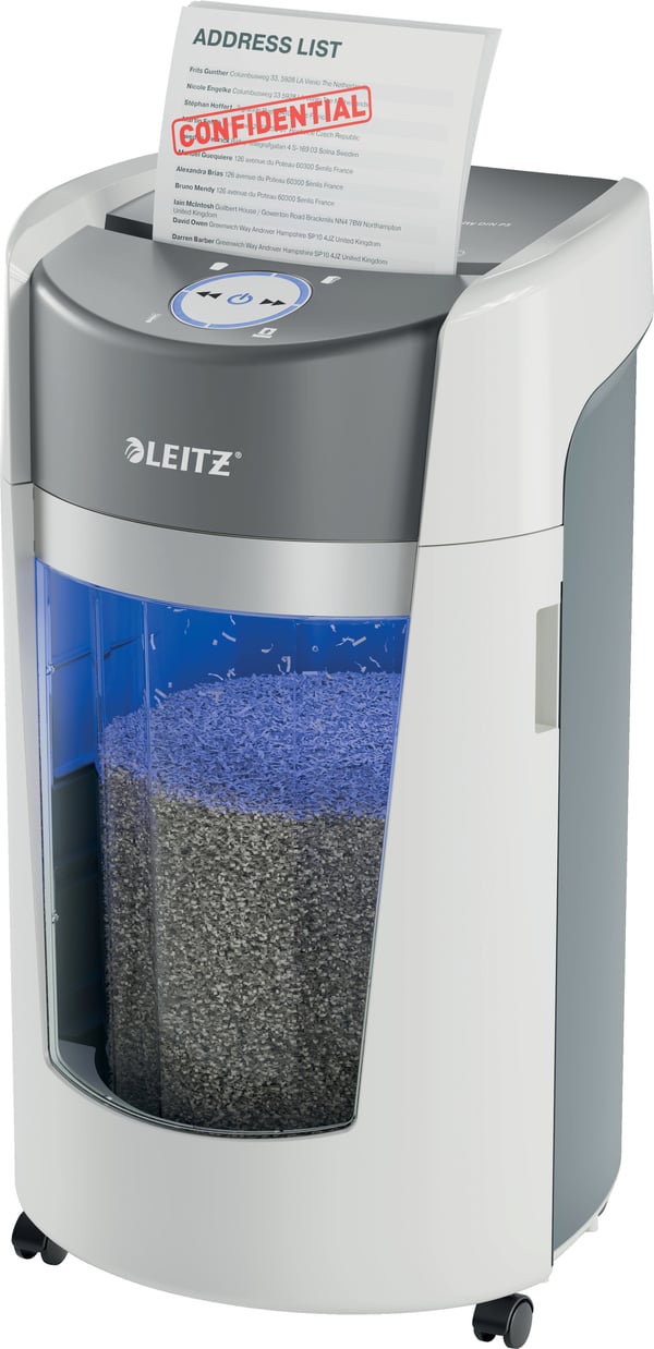 Leitz IQ OptiMax -papirkutter, P5, hvid