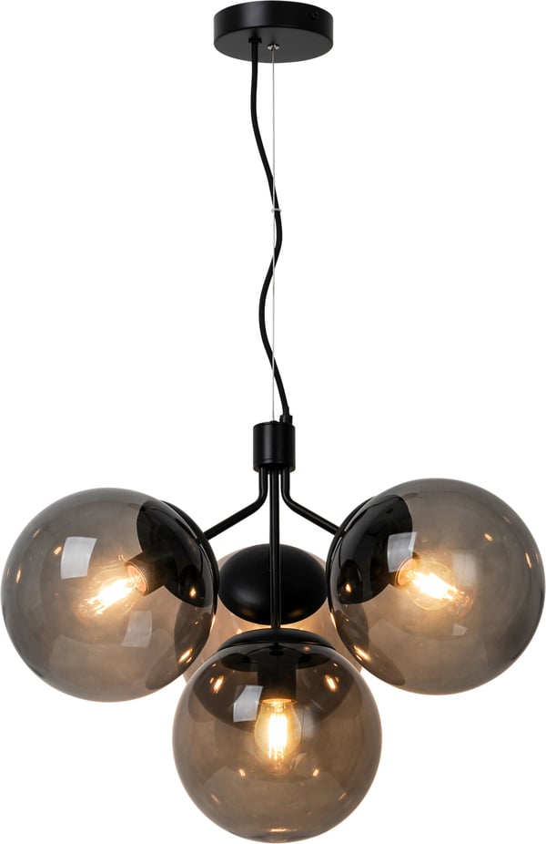 Nordlux Ivona pendellampa, 4-delad, E27, svart