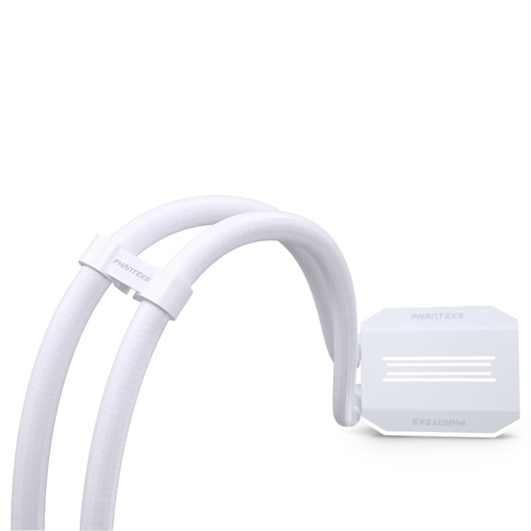 Phanteks Glacier One 420D30 DRGB AIO vätskekylare för CPU, X2 Cap, vit