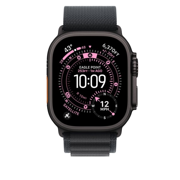 Apple Watch 49 mm svart Alpine-armband, medelstor