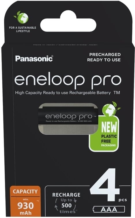 Panasonic Eneloop Pro AAA 900 mAh -batterier, 4-pack