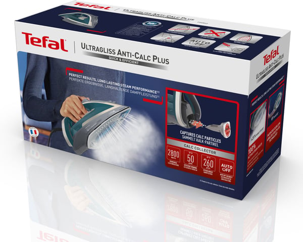 Tefal Ultragliss Plus Anti-Calc FV6842E0 -dampjern, blå
