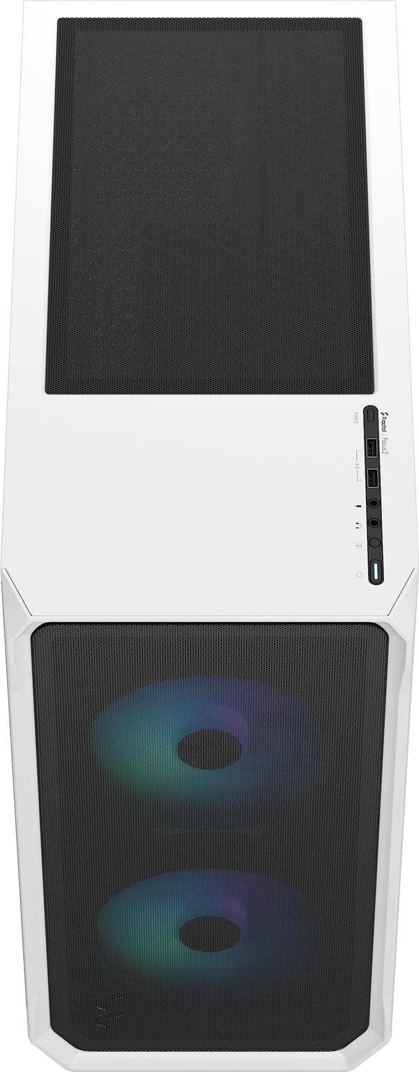 Fractal Design Focus 2 RGB Hvid TG Transparent ATX-kabinet med vindue, hvid