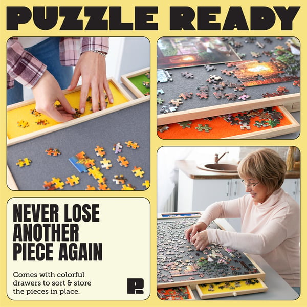 Puzzle Ready - Träpusselbräda, 1000 bitar