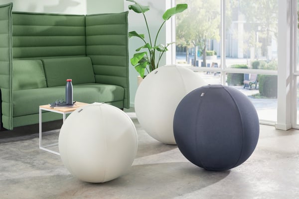Leitz aktivbold med balancerende vægte 65cm, lysegrå