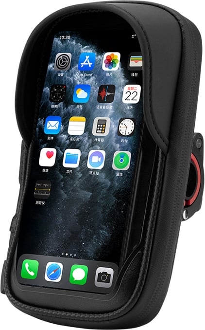 FoneKit - väderbeständig telefonhållare för cykelstyret, svart
