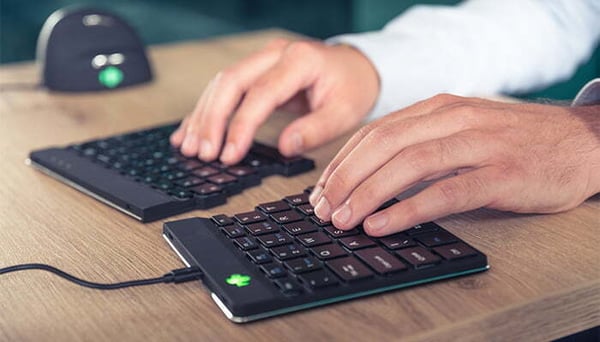 R-Go Split Break - to-delt ergonomisk tastatur, trådløst, sort