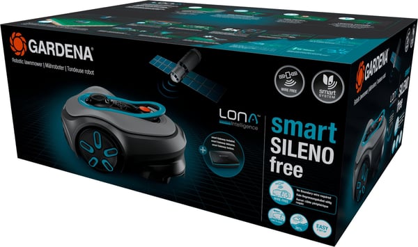 Gardena Smart Sileno Free 1000 robotgräsklippare, trådlöst gränsstaket