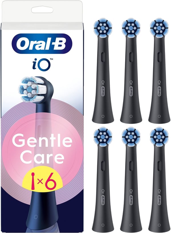 Oral-B iO Gentle Care borsthuvuden, 6 st, svart
