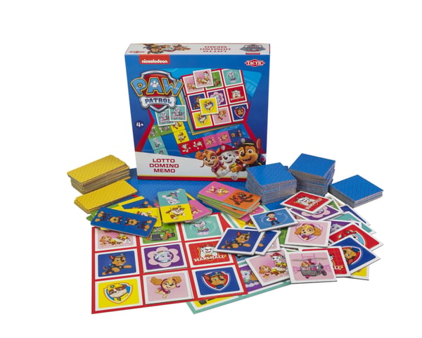 Tactic Paw Patrol 3-i-1 Memo, Lotto, Domino