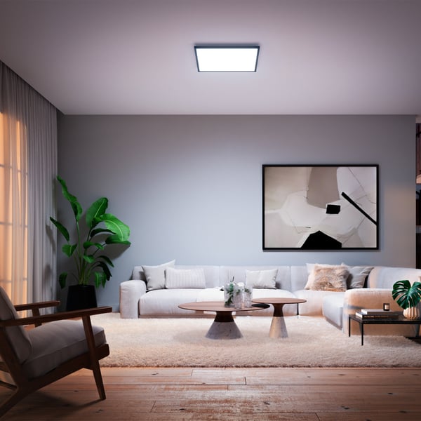Philips Hue Aurelle taklampa 39 W, 2000-6500K, 3750 lm, fyrkantig, svart XL