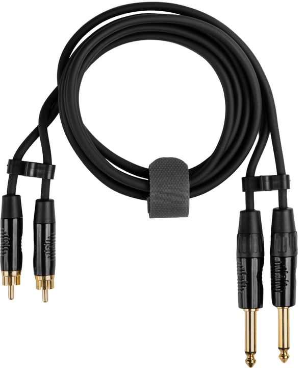 Fuj:tech 2 x 6,3 mm hane – 2 x RCA hane ljudkabel, 3 m, svart