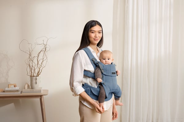 BabyBjörn Harmony Woven Mélange bärsele, blå