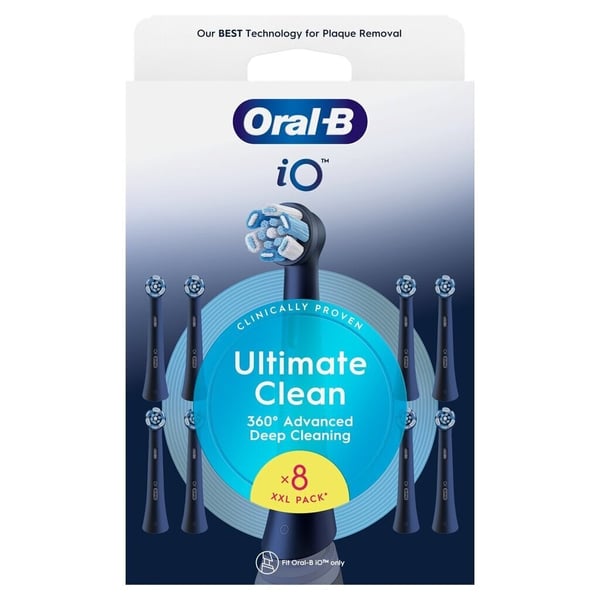 Oral-B iO Ultimate Clean Black reservborstar 8 st, svart