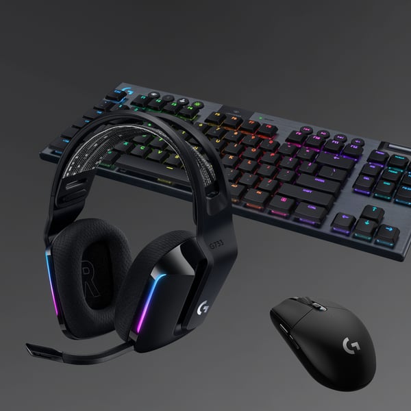 Logitech G733 Lightspeed trådløse gaming headset, sort