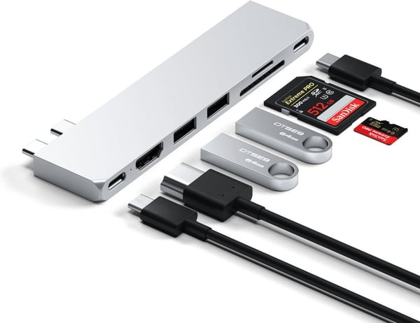 Satechi Pro Hub Slim -adapter, silver
