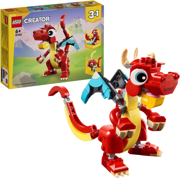 LEGO Creator Röd drake 3-i-1-djurlekset 31145