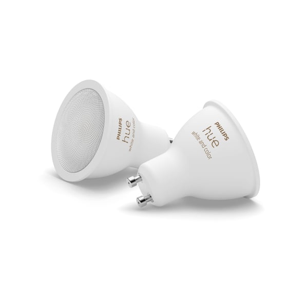 Philips Hue -LED-pære, BT, Hvid og farve stemning, GU10, 4,2 W, 2-pak