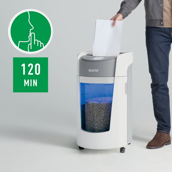 Leitz IQ OptiMax -papirkutter, P5, hvid