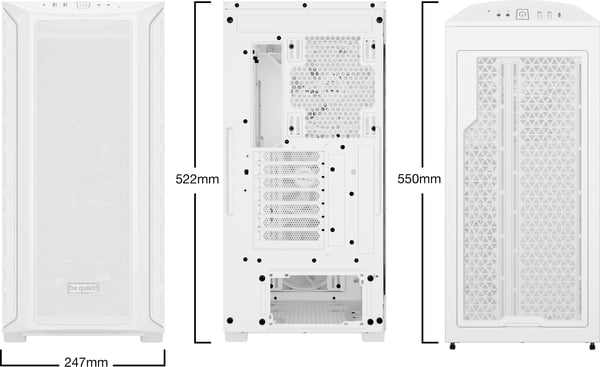 be quiet! Shadow Base FX 800 ATX-kabinet med vindue, hvid