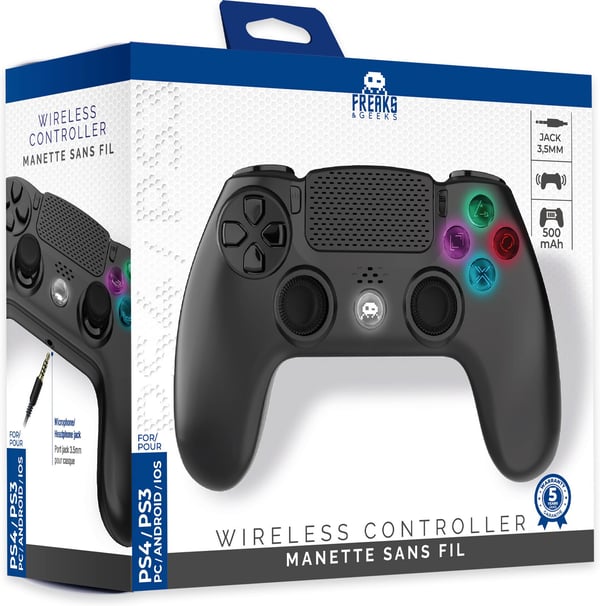Freeks and Geeks trådløs spillekontrol, PS4, sort