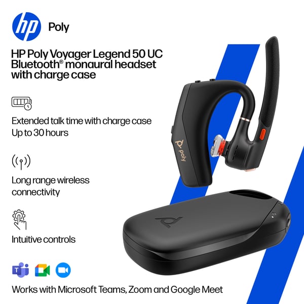 Poly Voyager Legend 50-M Headset UC Bluetooth-headset + laddningsetui