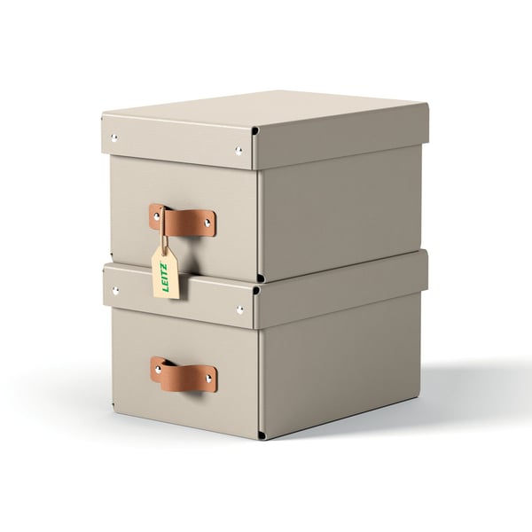 Leitz Puro förvaringslåda med lock, storlek S, 7 l, 2 st, beige