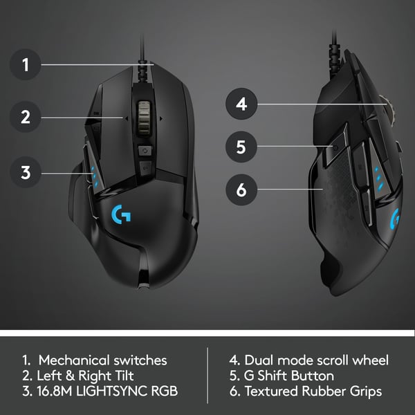 Logitech G502 HERO -spelför mus