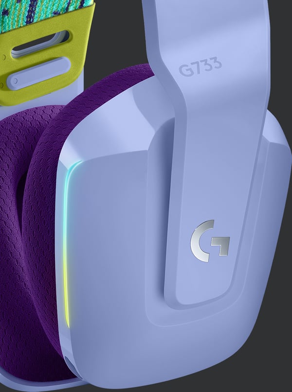 Logitech G733 Lightspeed trådlösa spelhörlurar, lila