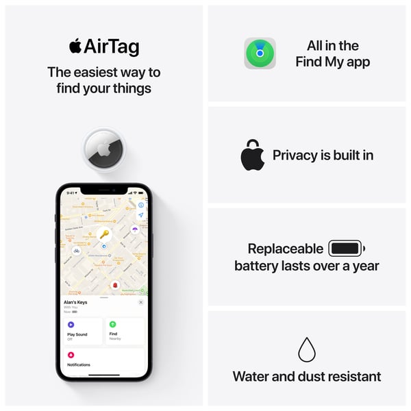 Apple AirTag -spårare, 4 st
