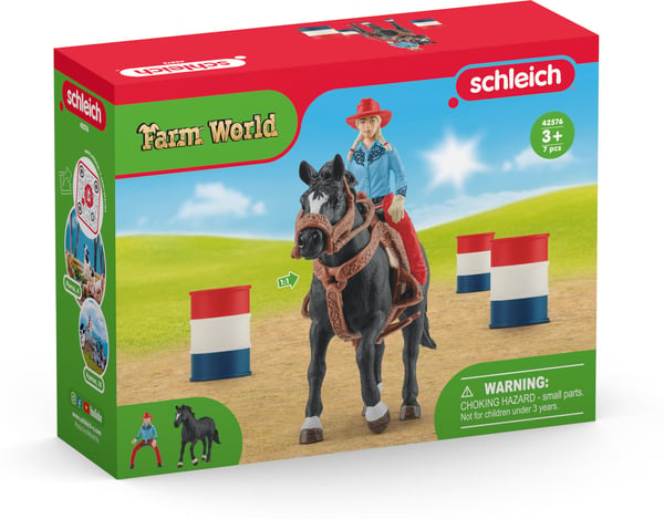 Schleich Farm World 42576 Lerflicka och tunntävlingsset