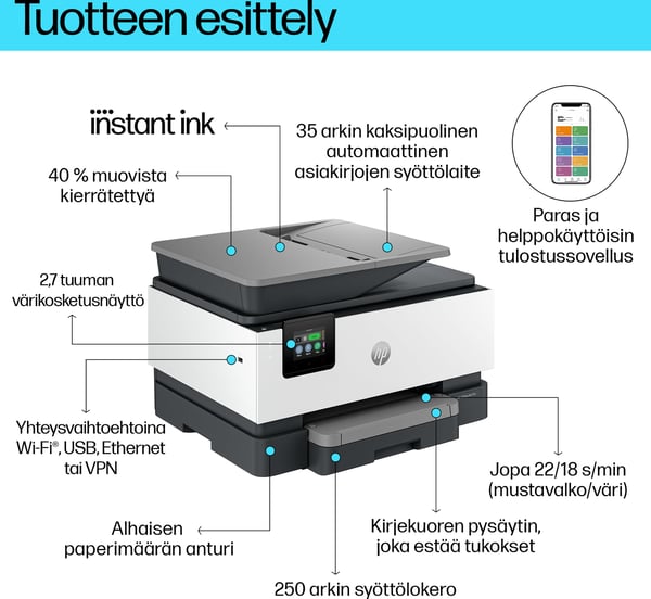 HP OfficeJet Pro 9122e All-in-One skrivare