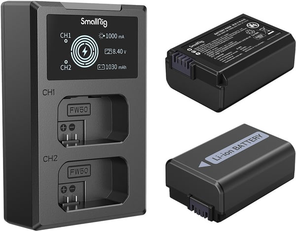 SmallRig 3818 NP-FW50 batteri- og opladningssæt