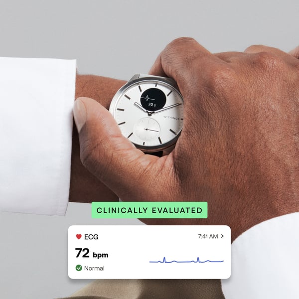 Withings Scanwatch 2 -smartwatch, 42 mm, hvid