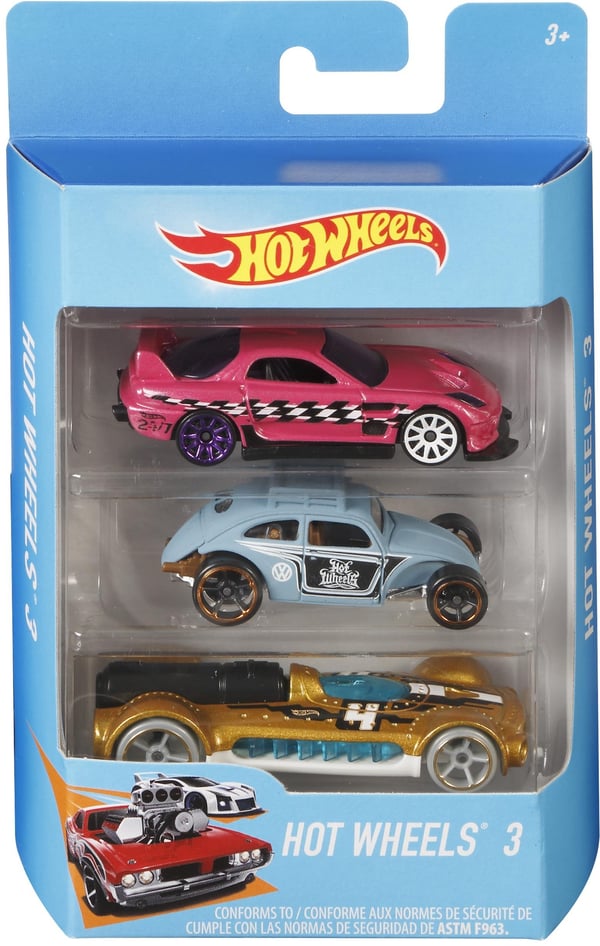 Hot Wheels -småbilar, 3 stycken