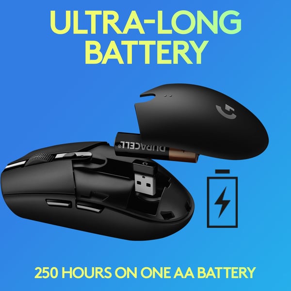 Logitech G305 -trådlös LIGHTSPEED spelmus, blå